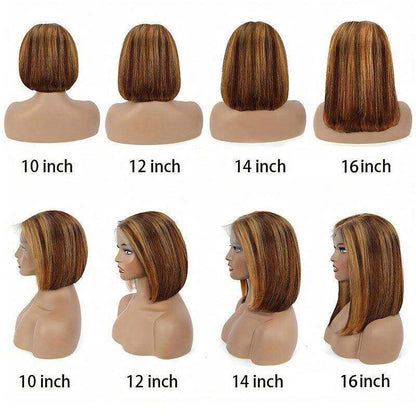 Lightning Deal 13x4 Lace Frontal Honey Blonde Ombre Highlight Bob wig