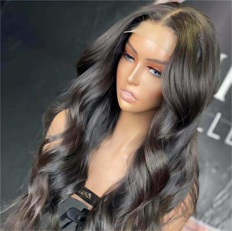 Glueless 4x4 Transparent Lace Closure Body Wave Wigs 100% Human Hair