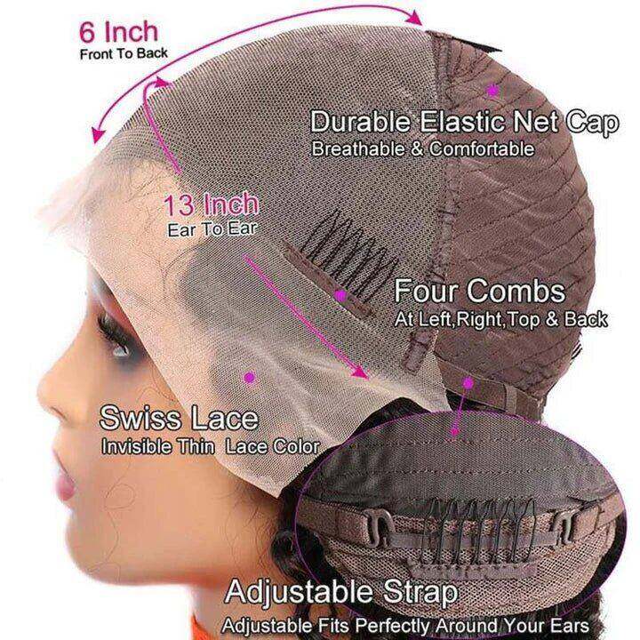 13x6 Lace Front Straight Transparent Wigs Human Hair Pre Plucked with Baby Hair