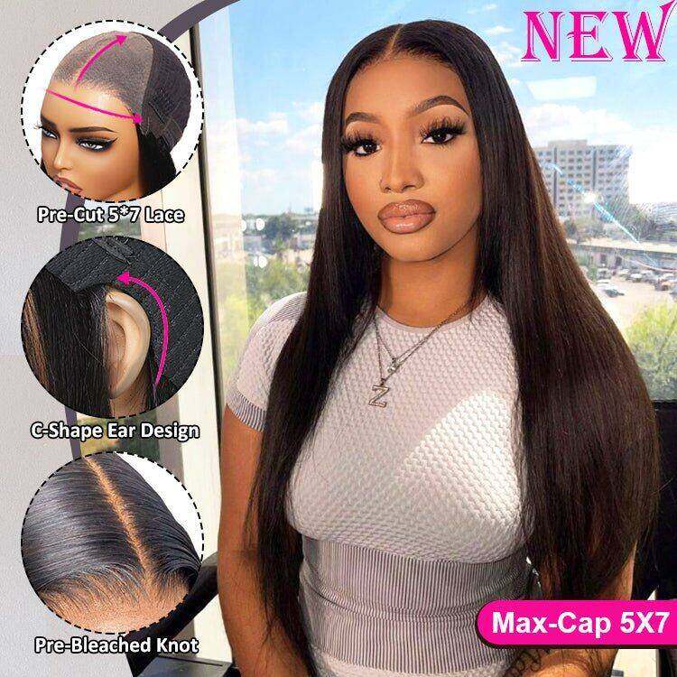 Glueless Max-cap Superlove Wear Go Pre-Cut 5X7 Straight Wig