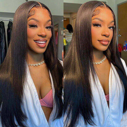 13x6 Lace Front Straight Transparent Wigs Human Hair Pre Plucked with Baby Hair