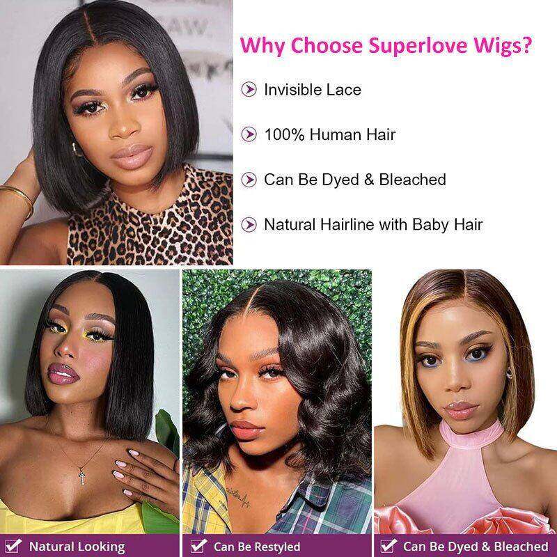 Lightning Deal 4x4 Lace Closure Bob Straight Wig