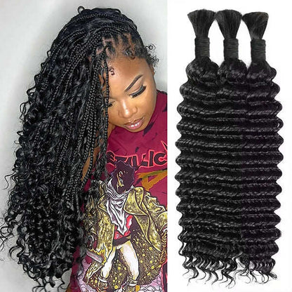 Bulk For Braiding Hair Deep Wave No Weft Virgin Human Hair for Braiding Hair