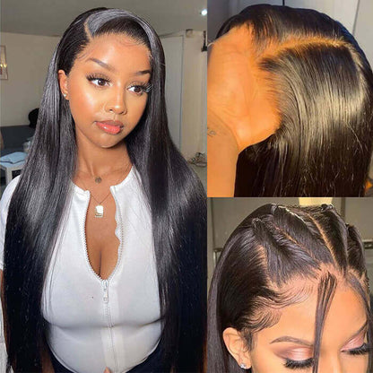 13×6 Straight Glueless Full Frontal Hd Lace Wig Pre-everything Human Hair Wig