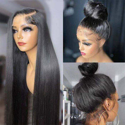 360 Hd Transparent Lace Front Straight Wigs with Baby Hair in Natural Color