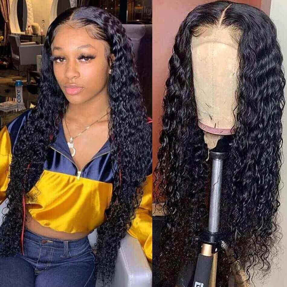 Water Wave Ear to Ear Lace Front Wig Pre Plucked 13x4 Lace Wigs Natural Hairline