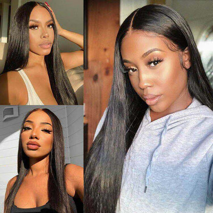 Glueless 4×4 Lace Closure Silk Straight Human Hair Wig