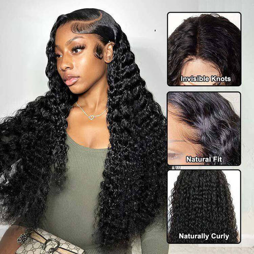 13x4 HD Transparent Lace Frontal Water Wave Wigs with Baby Hair