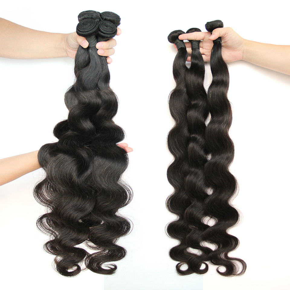 (B1) Body Wave 4 Bundles With 4X4 Transparent Lace Closure