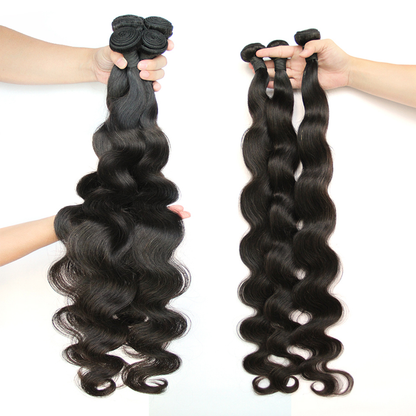 (B1) Body Wave 4 Bundles With 4X4 Transparent Lace Closure