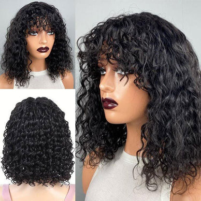 Superlove Readytogo Glueless Water wave Short Bob Wig with Bangs