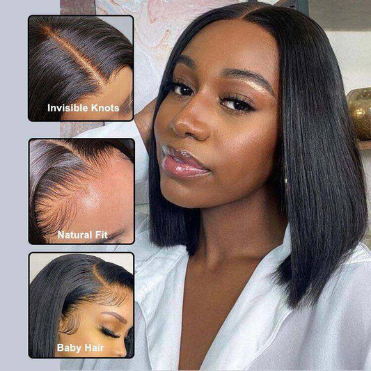 ReadytoGo 13x4 Lace Closure Glueless Bob Straight human Wigs