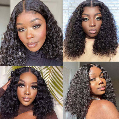 Water Wave Bob Wig 4x4 Lace Closure Human Hair Wigs