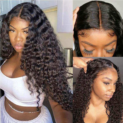 4x4 Lace Closure Wigs Water Wave Wig Pre Plucked with Baby Hair