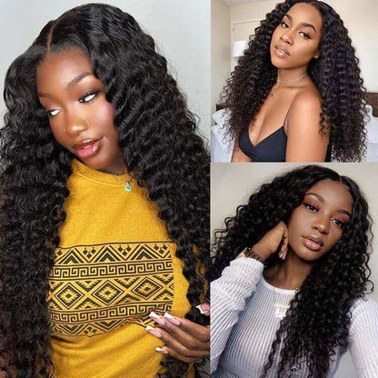 Glueless 4x4 Lace Closure Deep Wave 100% Wig