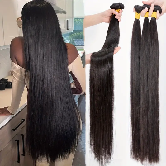 3 Bundles Straight Virgin Human Hair Extension 8-40 inches
