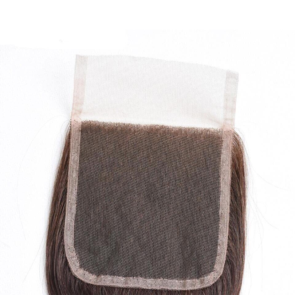 #4 Brown Body Wave 4 Bundles With 4x4 Lace Closure Pre Colored human hair