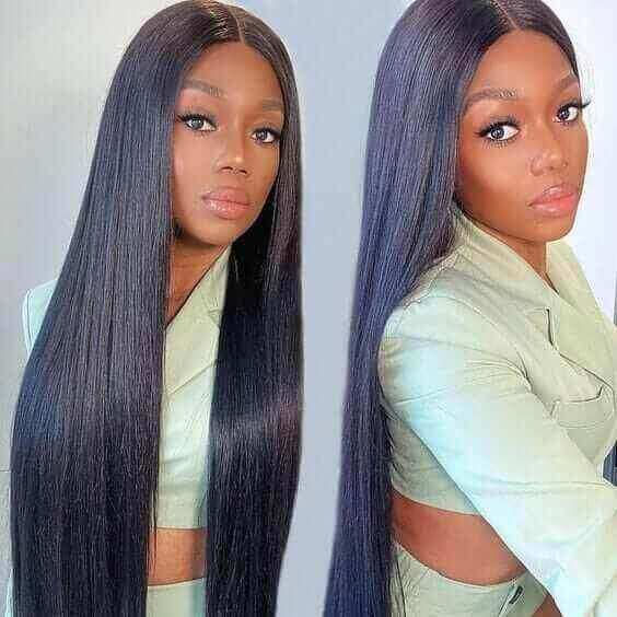 4x4 Lace Closure Wig Glueless Straight with Baby Hair For Women