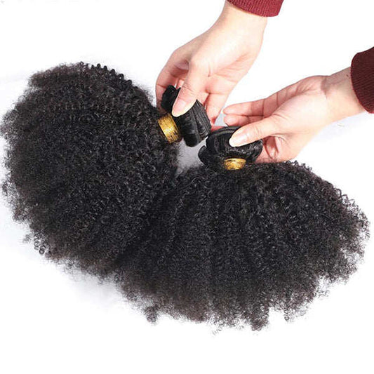 Hair Afro Curly 2 Bundles Virgin Human Hair Bundle Deal Hair Extensions
