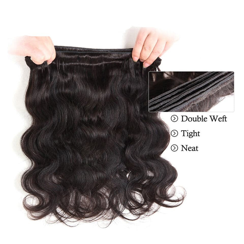 (B1) Body Wave 4 Bundles With 4X4 Transparent Lace Closure