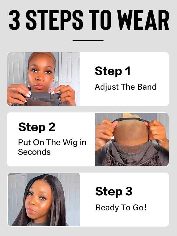 13x6 Glueless Lace Front Wig – Pre-Everything Drawstring Dome Cap, 180% Density Wear & Go Wig – US Stock