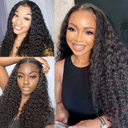 4x4 HD Transparent Lace Closure Wigs Water Wave Wig