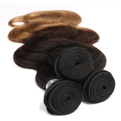 Ombre Color 1b/4/27 Body Wave 3 Bundles Virgin Hair