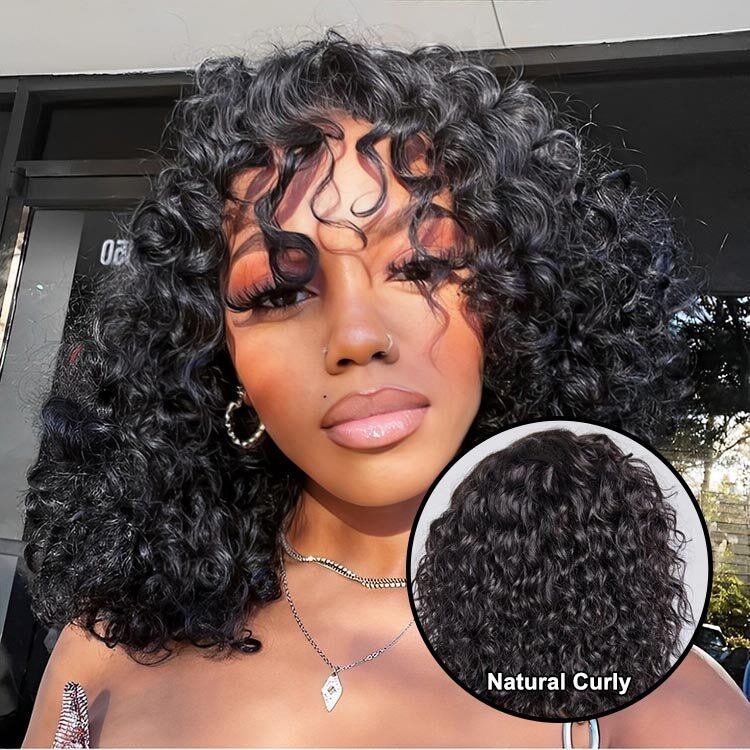 Superlove Readytogo Glueless Water wave Short Bob Wig with Bangs
