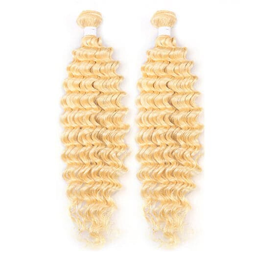 613 Blonde Deep Wave 3 Bundles human hair