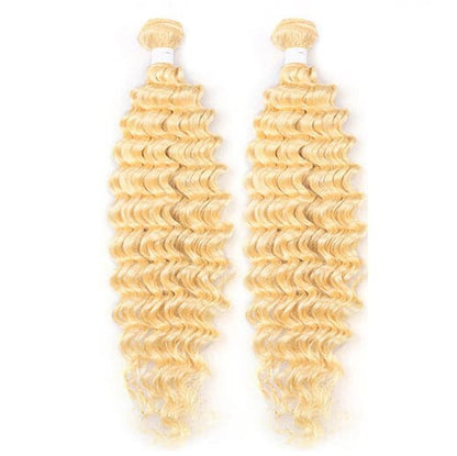613 Blonde Deep Wave 3 Bundles human hair