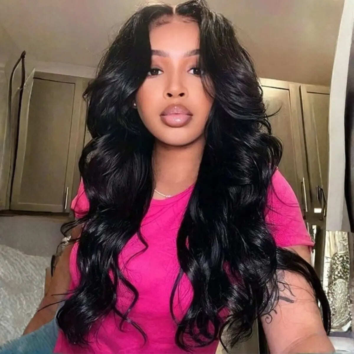 Body Wave 13x6 Lace Frontal Wig Human Hair Pre Plucked Pre Bleached 180% Density Beginner Friendly