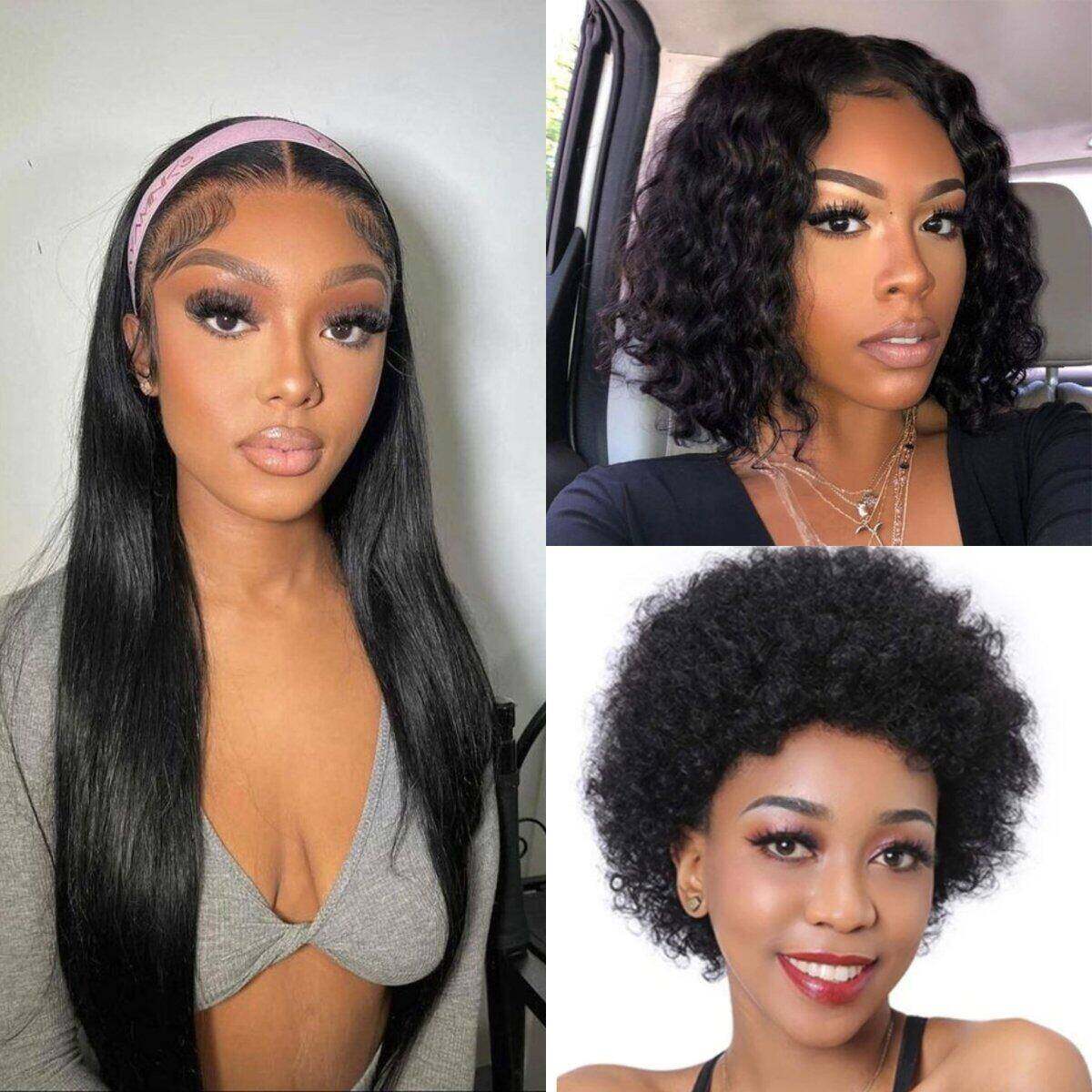 Combo No.2 Unprocessed Human Hair 4x4 Lace Closure Wigs With Baby Hair