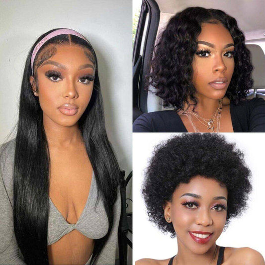 Combo No.2 Unprocessed Human Hair 4x4 Lace Closure Wigs With Baby Hair