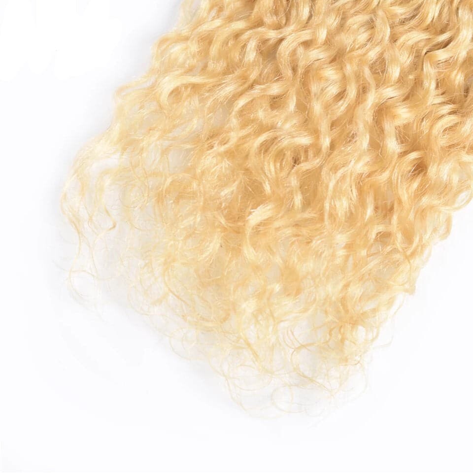 613 Blonde Water Wave 3 Bundles human hair 10A Weave Natural Color