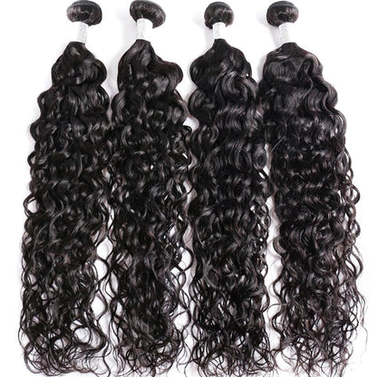 Water Wave 3 Bundles With 4x4 Lace Closure