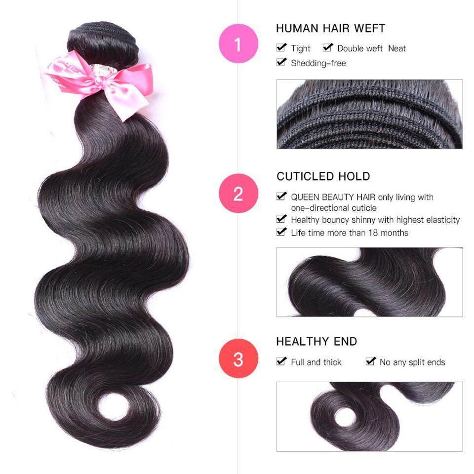 (B1) Body Wave 4 Bundles Virgin Human Hair Extension