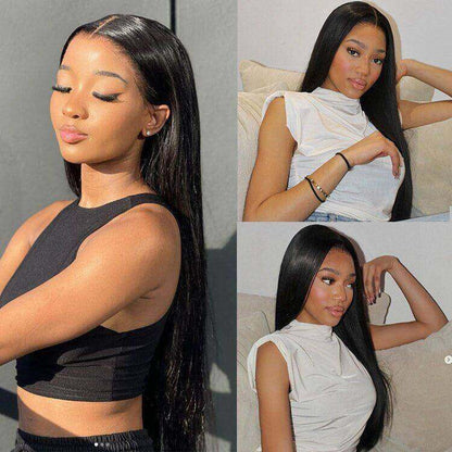 4x4 Lace Closure 20inch Straight Natural Black Wig
