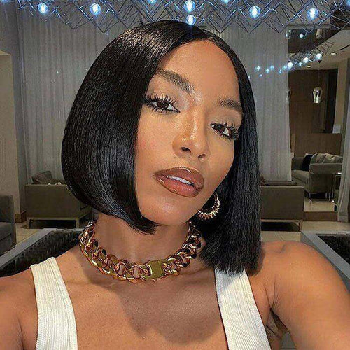 13x1 Lace T Part Short Straight Bob Remy Wig