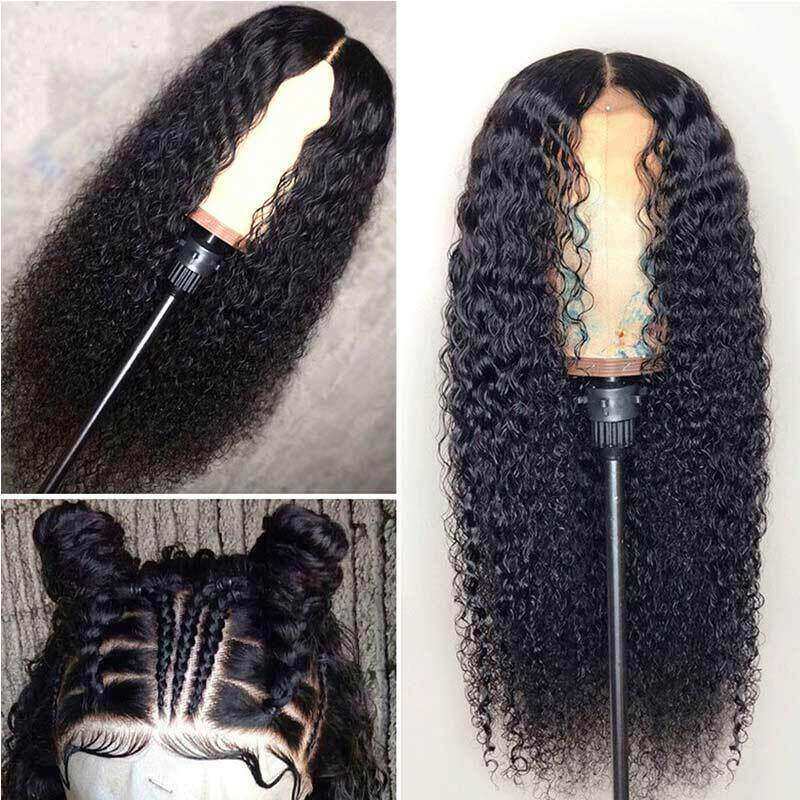 4x4 Lace Closure Wigs Water Wave Wig Pre Plucked with Baby Hair