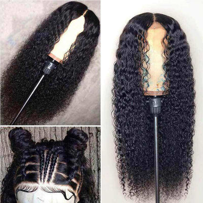 4x4 Lace Closure Wigs Water Wave Wig Pre Plucked with Baby Hair