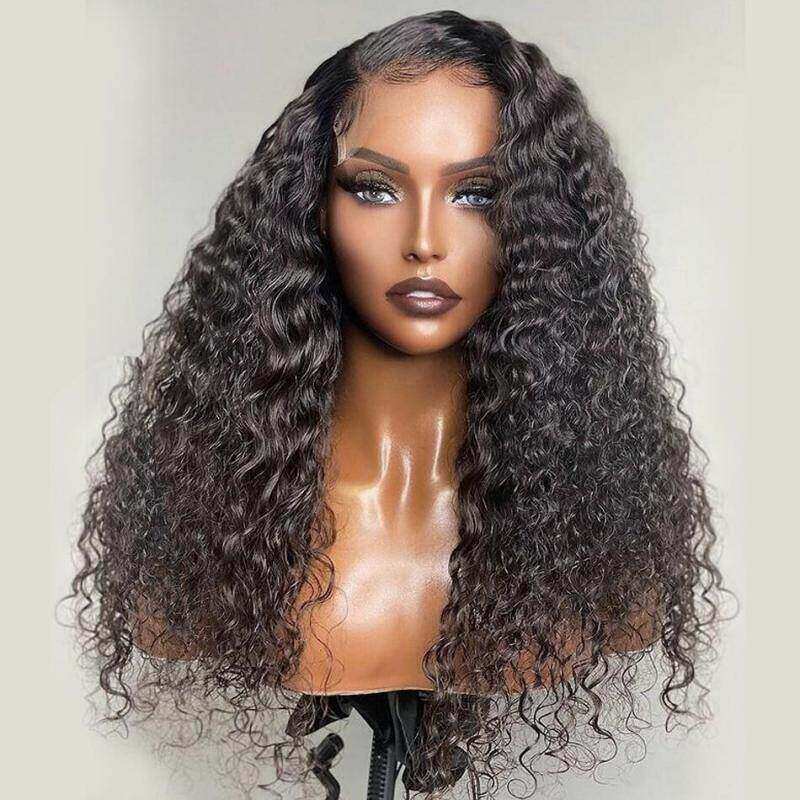 Glueless 4X4 Lace Closure Deep Wave 100% Remy Wig
