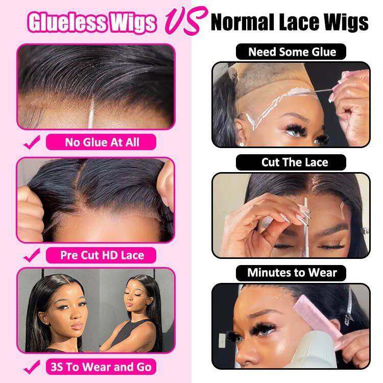 Glueless 6X4 HD Pre Plucked Lace Bleach Knots Straight Wig